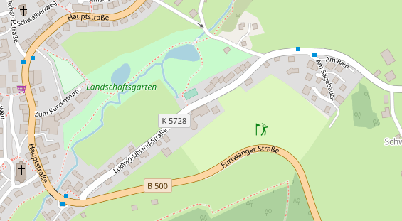 Mountainbike-Hotel auf Satellitenbild