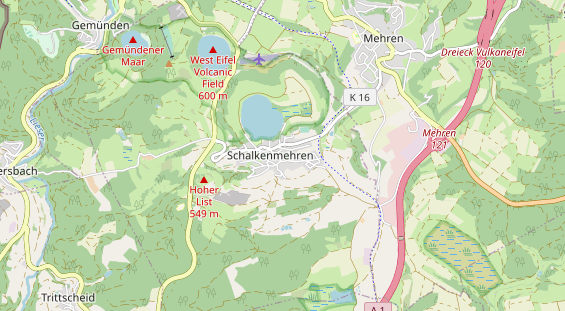 Mountainbike-Hotel auf Karte