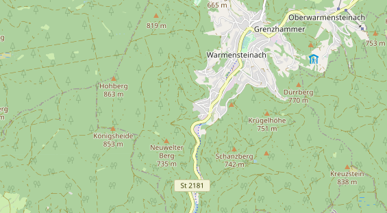 Mountainbike-Hotel auf Karte