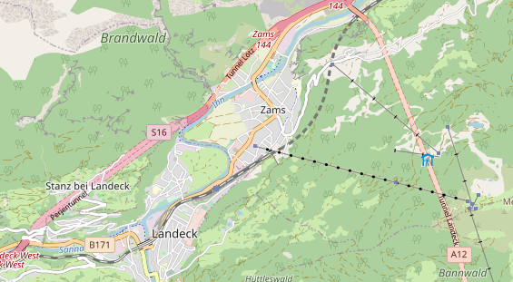 Mountainbike-Hotel auf Karte