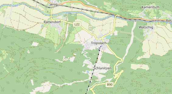 Mountainbike-Hotel auf Karte