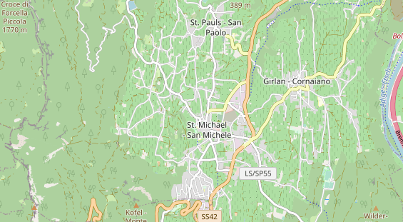 Mountainbike-Hotel auf Karte