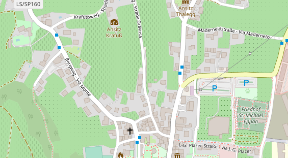 Mountainbike-Hotel auf Satellitenbild