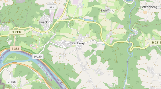 Mountainbike-Hotel auf Karte