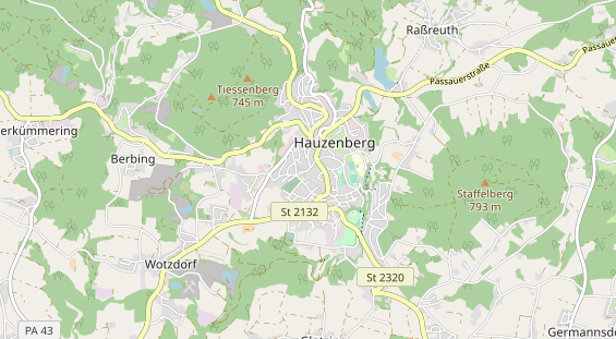 Mountainbike-Hotel auf Karte