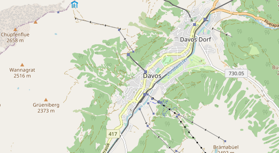 Mountainbike-Hotel auf Karte