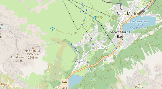 Mountainbike-Hotel auf Karte