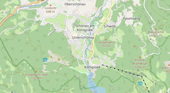 Mountainbike-Hotel auf Karte