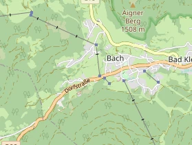 Mountainbike-Hotel auf Karte