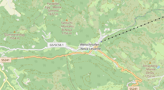 Mountainbike-Hotel auf Karte