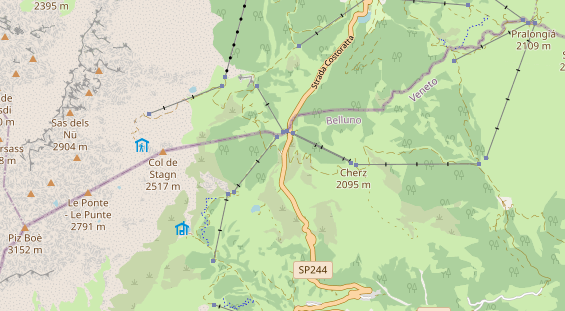 Mountainbike-Hotel auf Karte