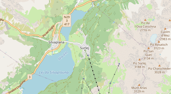 Mountainbike-Hotel auf Karte