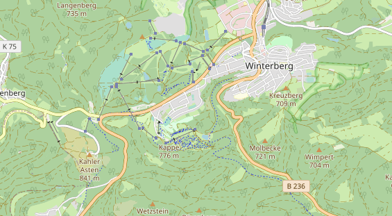 Mountainbike-Hotel auf Karte
