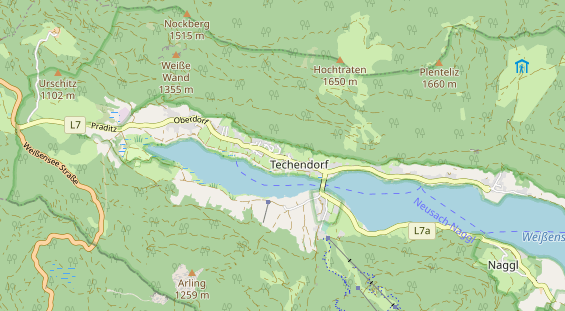 Mountainbike-Hotel auf Karte