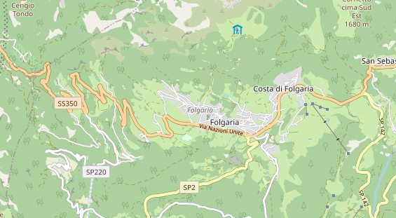 Mountainbike-Hotel auf Karte