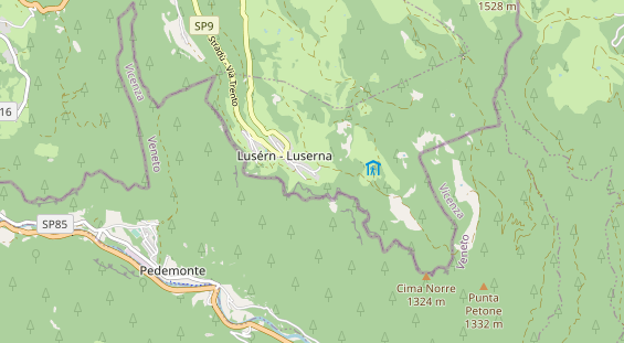 Mountainbike-Hotel auf Karte