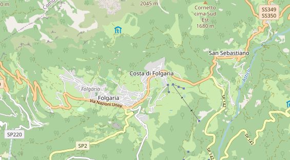 Mountainbike-Hotel auf Karte