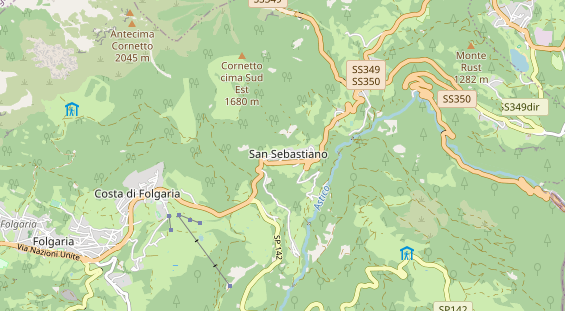 Mountainbike-Hotel auf Karte