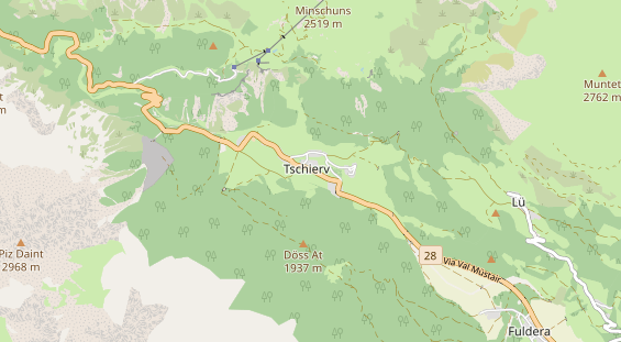 Mountainbike-Hotel auf Karte