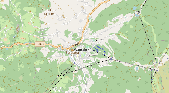 Mountainbike-Hotel auf Karte