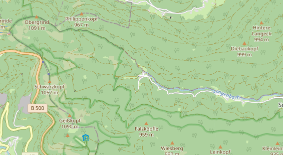 Mountainbike-Hotel auf Karte