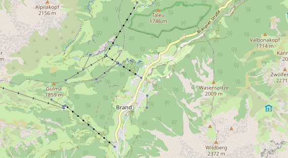 Mountainbike-Hotel auf Karte
