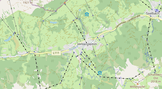 Mountainbike-Hotel auf Karte