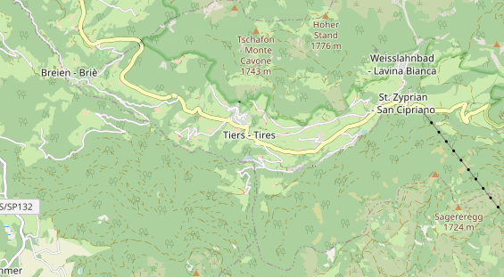 Mountainbike-Hotel auf Karte