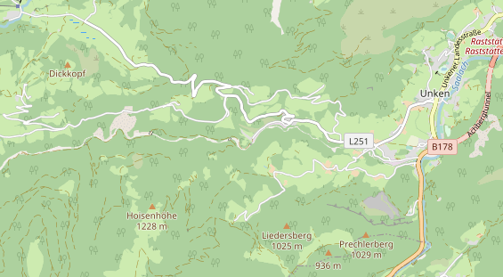 Mountainbike-Hotel auf Karte