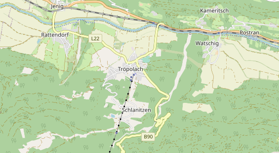 Mountainbike-Hotel auf Karte