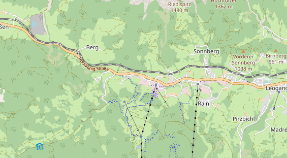 Mountainbike-Hotel auf Karte