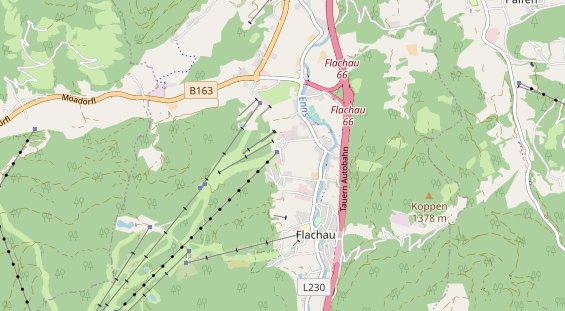 Mountainbike-Hotel auf Karte