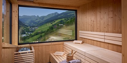Mountainbike Urlaub - Hotel-Schwerpunkt: Mountainbike & Ruhe - Dorfgastein - Sauna auf der Dachterrasse mit Ausblick - Mei.Berg