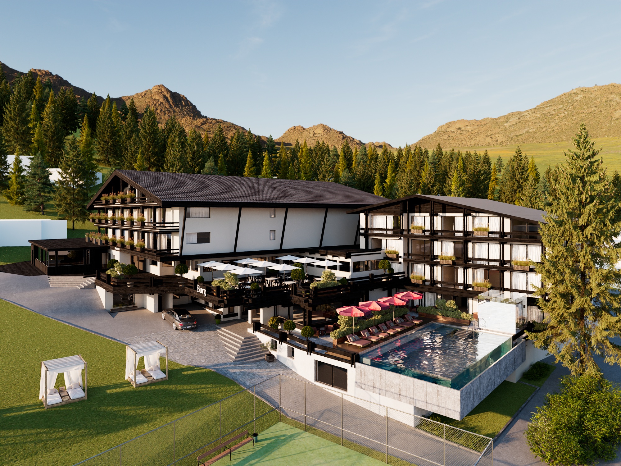 Mountainbikehotel - Burg Hotel Lech am Arlberg Außenansicht - Burg Hotel Lech am Arlberg