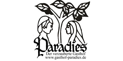 Mountainbike Urlaub - Preisniveau: günstig - Boms - Paradies-Logo - Adam & Eva Gasthof Paradies in Vogt mit Hotel und Paradiesfestsaal