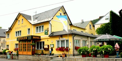 Mountainbike Urlaub - Fahrradraum: vorhanden - Thüringen - Hotel- und Gaststätteneingang - Hotel-Gasthaus Steiger mit Ferienhaus und Ferienwohnungen