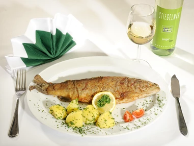 Mountainbikehotel: "Man nehme ein Maß an Kochkunst, jede Menge hochwertige Produkte, eine Prise Phantasie..."
... so könnte ein Rezept für die Zusammenstellung unserer Speisekarte beginnen.
Link für die Speisekarte: https://www.kirchenwirt-aigen.at/de/restaurant/speisekarte.php - Kirchenwirt Aigen