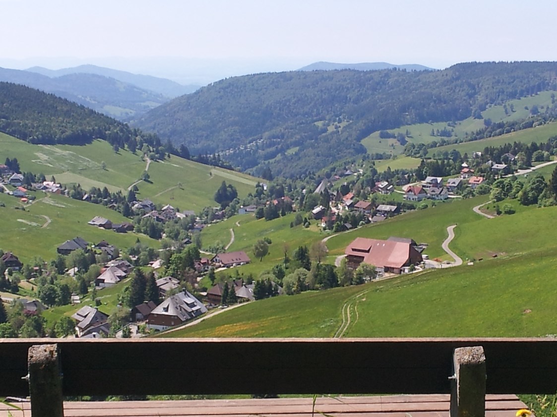 Mountainbikehotel: Blick auf Todtnauberg Richtung Süd-Westen vom Heidegger Rundweg - Panorama Lodge Sonnenalm Hochschwarzwald