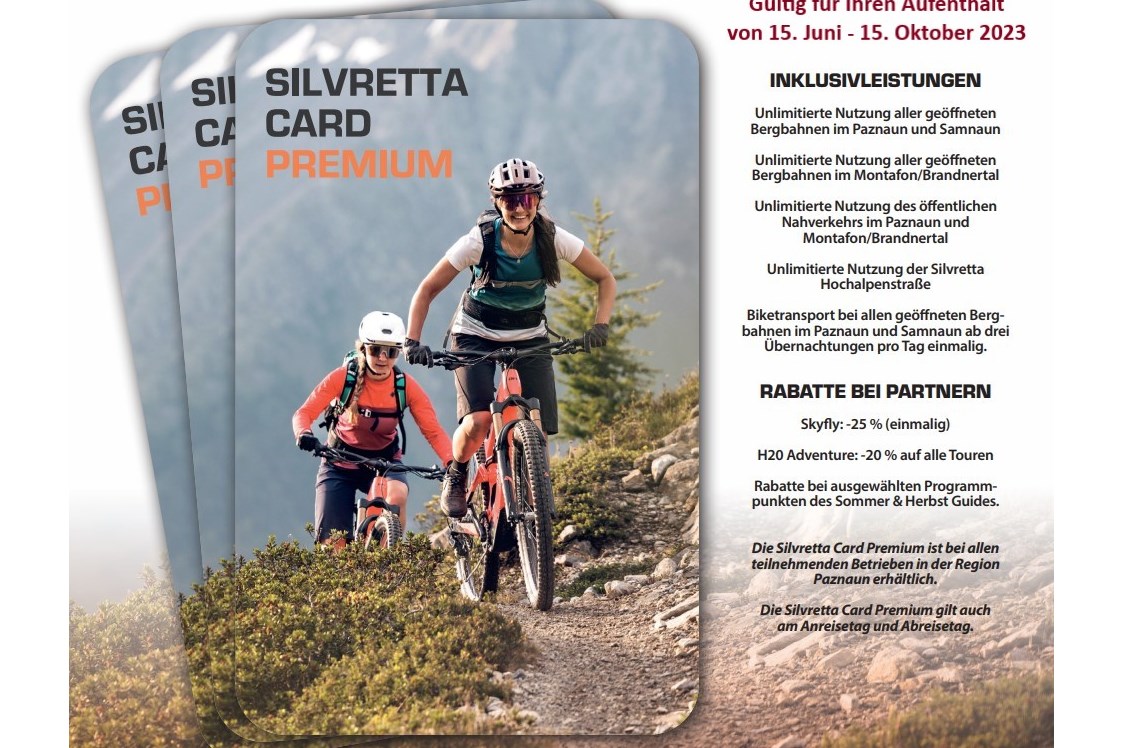 Mountainbikehotel: Silvrettacard Premium Leistungen - Alpinhotel Monte