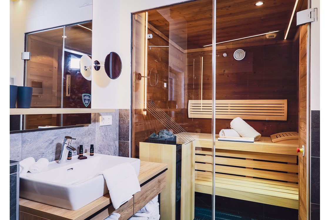 Mountainbikehotel: Bathroom with Sauna - Stockinggut by AvenidA | Hotel & Residences