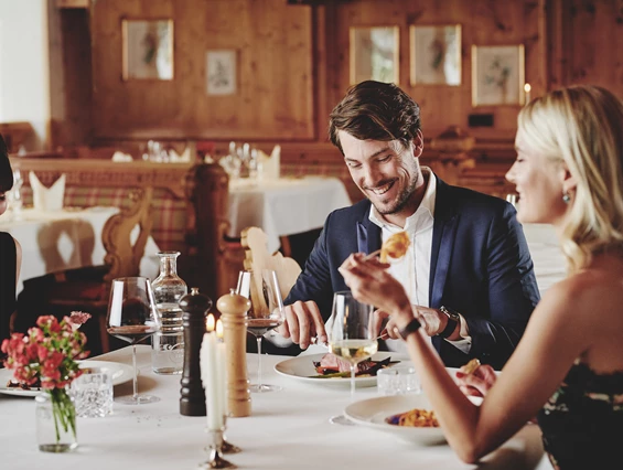 Mountainbikehotel: Restaurant - Burg Hotel Oberlech