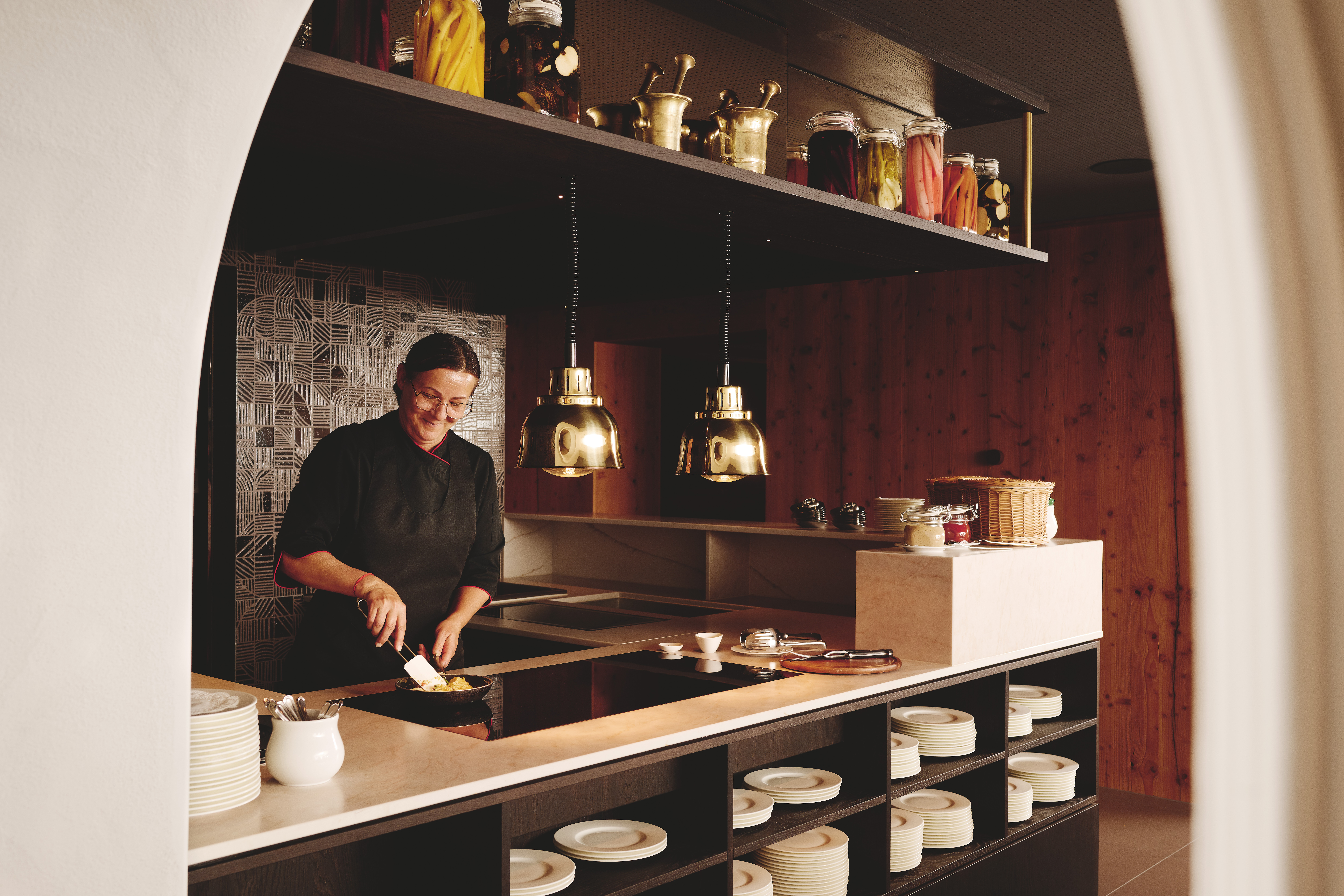 Mountainbikehotel: Live-Cooking-Station im Burg Hotel  - Burg Hotel Oberlech