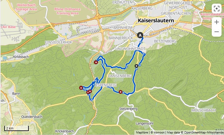 Landidyll Hotel Restaurant Klostermühle  Touren Übersicht Burg Hohenecken – Burgruine Hohenecken Runde von Kaiserslautern Pfaffwerk