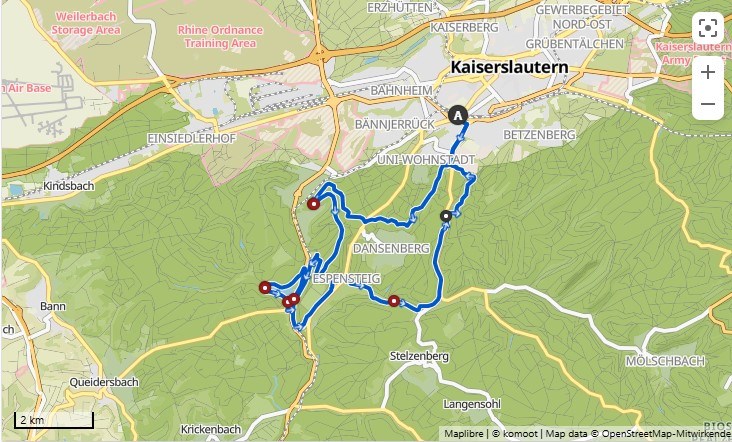 Landidyll Hotel Restaurant Klostermühle  Touren Übersicht Burg Hohenecken – Burgruine Hohenecken Runde von Kaiserslautern Pfaffwerk