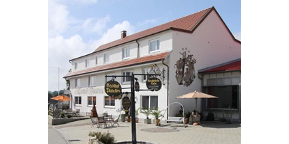 Mountainbike Urlaub - Hotel-Schwerpunkt: Mountainbike & Wandern - Paradies, Terrasse - Adam & Eva Gasthof Paradies in Vogt mit Hotel und Paradiesfestsaal