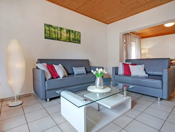 Mountainbikehotel: Ferienhaus Wohnzimmer - Apartment & Landhotel Zum Storchennest