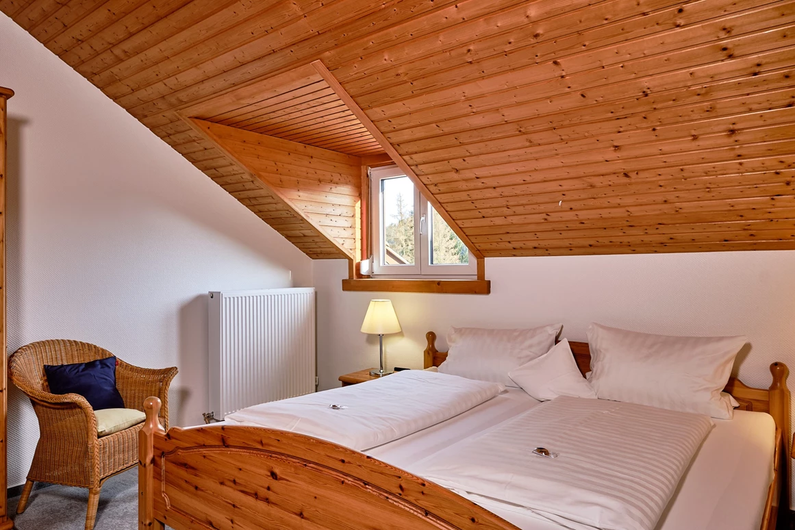 Mountainbikehotel: Das Familienzimmer ist speziell für Reisende mit Kindern gedacht. Die meist großzügigen Zimmer bieten Platz für mindestens 3 Personen, darunter mindestens zwei Erwachsene. Neben einem Eigenen Bad/WC und Kochnische stehen meistens ein Doppel-und ein Einzelbett oder auch 2 Doppelbetten zur Verfügung. Ko - Apartment & Landhotel Zum Storchennest