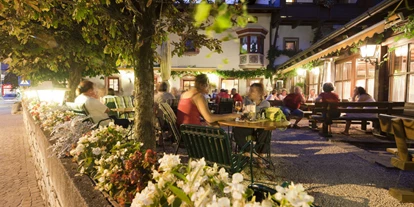 Mountainbike Urlaub - Ellmau - der Gastgarten: der perfekte Platz für ein kühles Bier nach der Radpartie - Landhotel zum Oberwirt