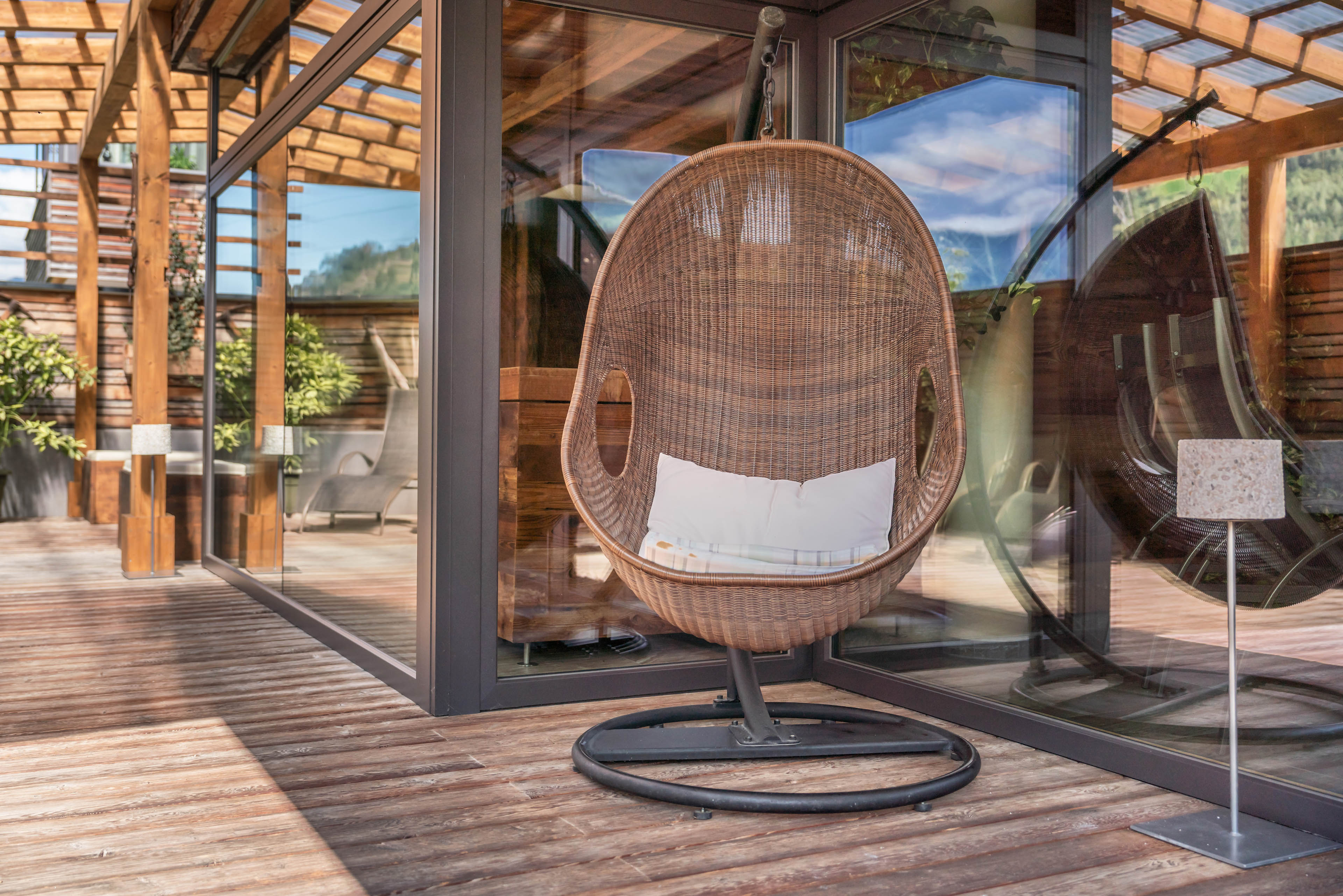 Mountainbikehotel: Terrasse Wellnessbereich - Aktivhotel Tuxerhof KG