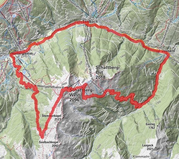 Hotel Das Neuhaus****S Touren Übersicht Schattberg - Runde